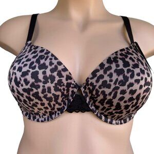 Maidenform 36C T-Shirt Bra SmartZone Cups & Convertible Straps Leopard Print New